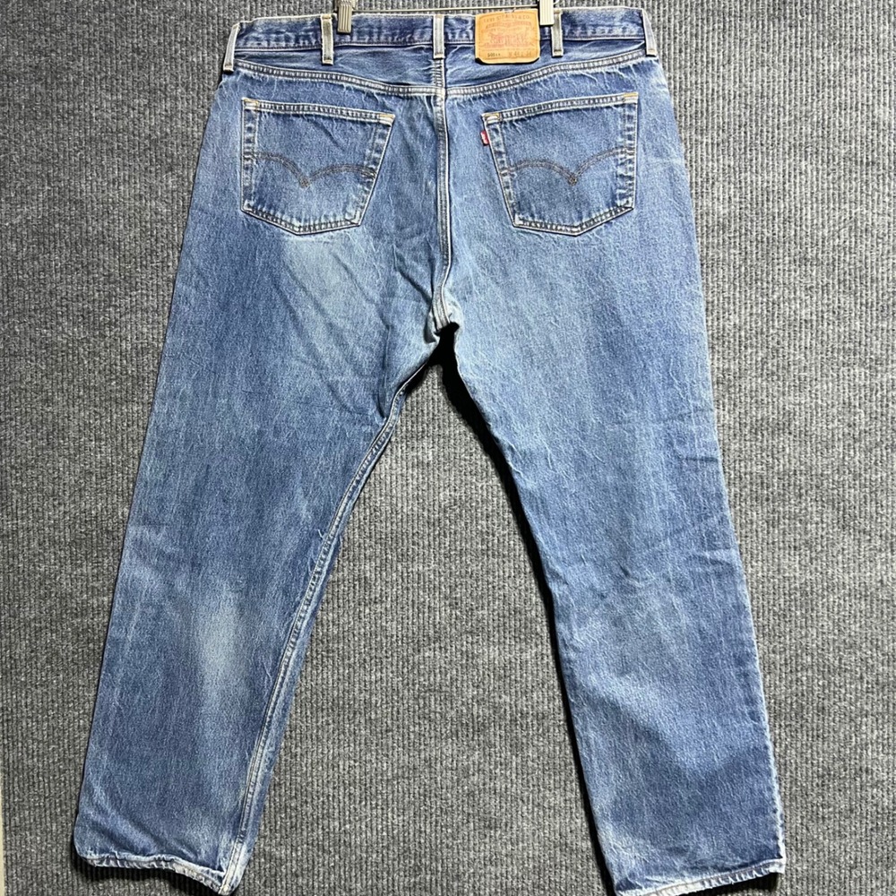 Vintage Levis 501xx Jeans Mens 44x34 Blue Made in USA Straight Leg Button Fly